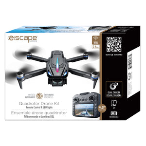 Escape Drone Pliable à Double Caméra avec Évitement d'Obstacles et Télécommande à Écran 4,3 Po - Simple Boutique