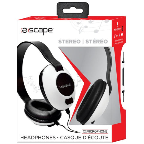 Escape - Écouteurs Filaire Stéréo avec Microphone Intégré, Blanc