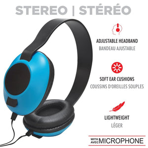 Escape - Écouteurs Filaire Stéréo avec Microphone Intégré, Bleu - Simple Boutique