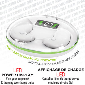 Escape Écouteurs Sans Fil Ultra-Minces pour Dormir avec Étui de Charge, Blanc - Simple Boutique