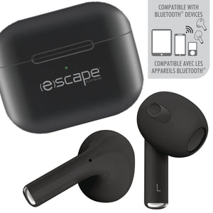 Escape Écouteurs Sans Fil à Commande Tactile avec Étui de Charge et Microphone, Noir - Simple Boutique