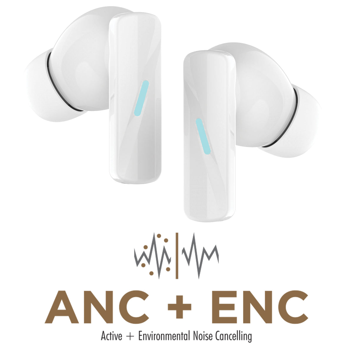 Escape Écouteurs Sans Fil à Réduction de Bruit ANC et ENC avec Étui de Charge, Blanc - Simple Boutique