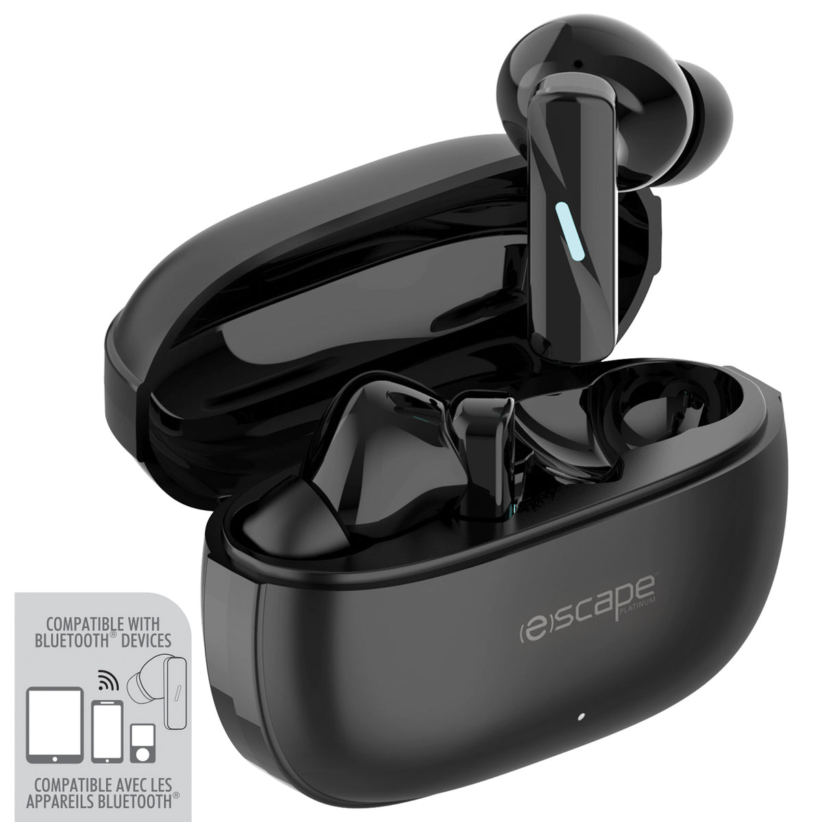 Escape Écouteurs Sans Fil à Réduction de Bruit ANC et ENC avec Étui de Charge, Noir - Simple Boutique
