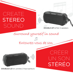 Escape Haut-Parleur Sans Fil Étanche IPX7 avec Radio FM, 10 h d'Autonomie, Noir - Simple Boutique