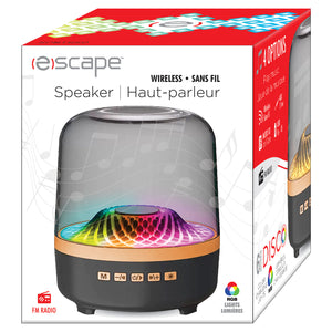 Escape Haut-Parleur Sans Fil Lumineux 5 W avec Lumières RVB et Radio FM, Noir - Simple Boutique