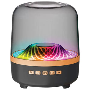 Escape Haut-Parleur Sans Fil Lumineux 5 W avec Lumières RVB et Radio FM, Noir - Simple Boutique