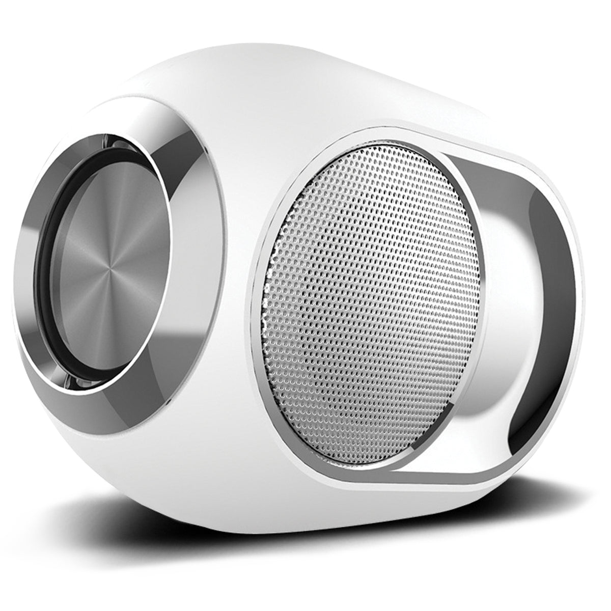 Escape Haut-Parleur Sans Fil Méga Basses 5 W avec Microphone et Radio FM, Blanc - Simple Boutique