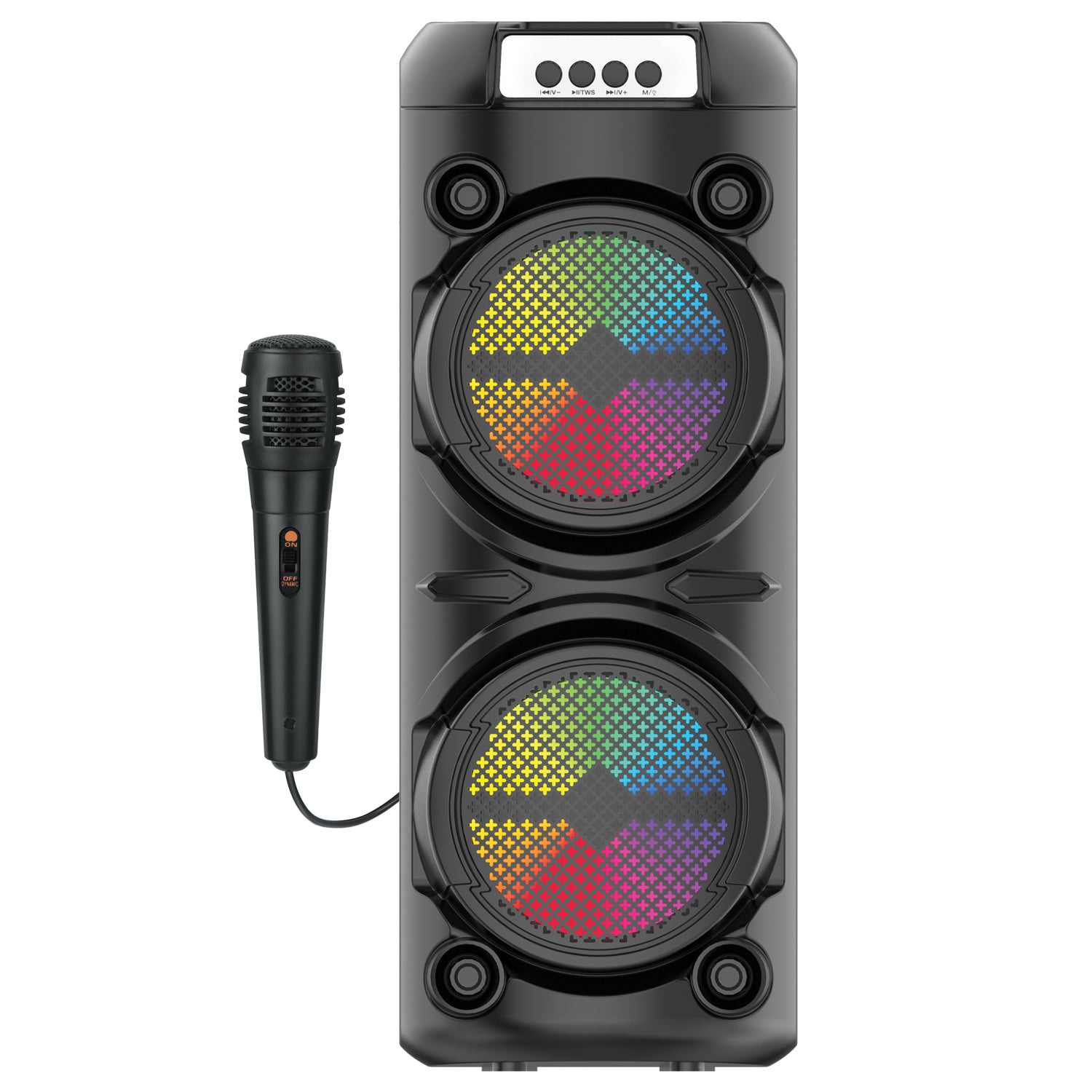 Escape Haut-Parleur de Fête Sans Fil 18 W avec Microphone Karaoké, Radio FM et Lumières DEL, Noir - Simple Boutique