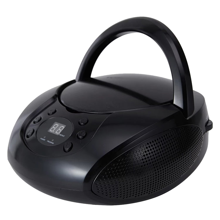 Escape Lecteur CD Portable Boombox Stéréo avec Radio AM/FM et Entrée AUX, Noir - Simple Boutique