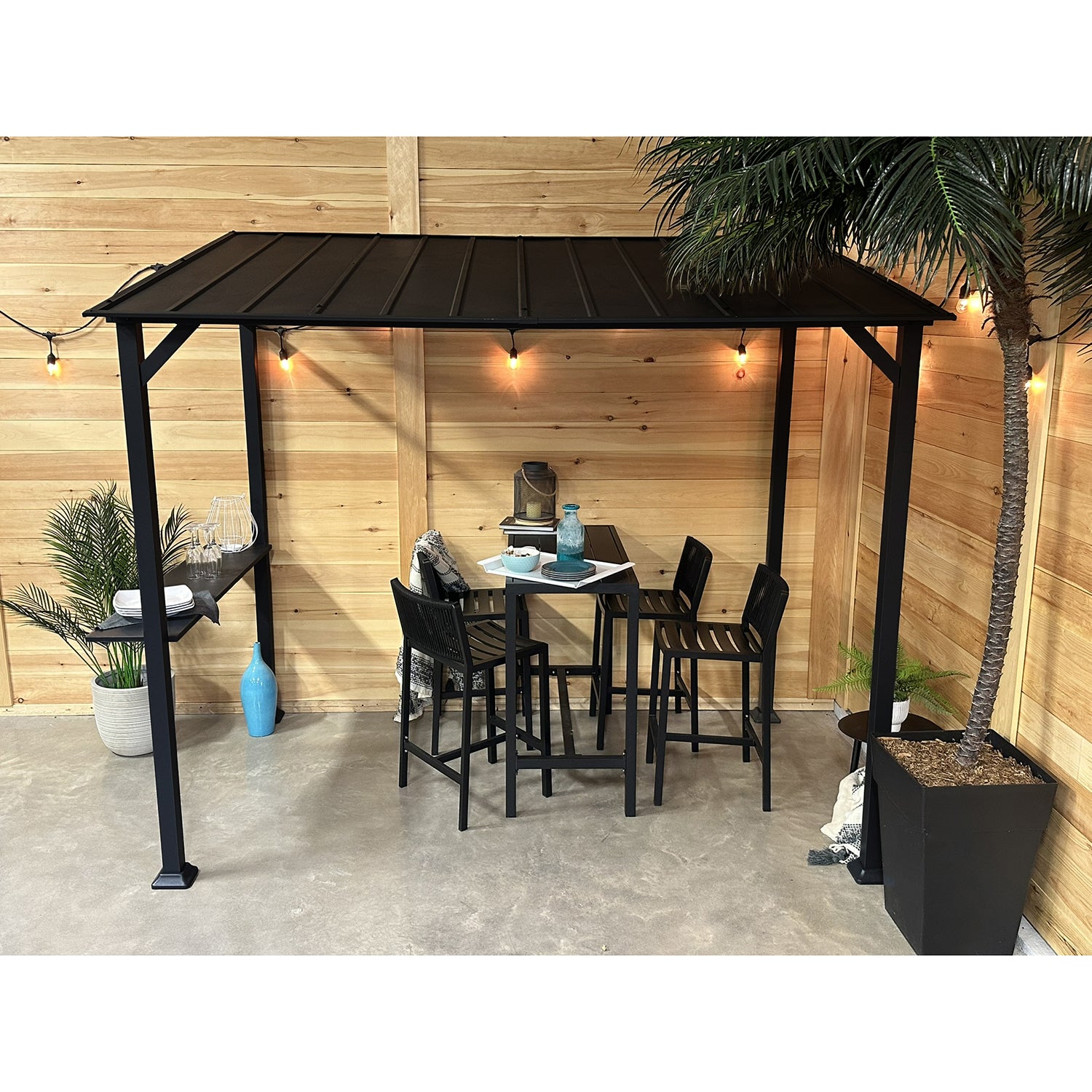 F. Corriveau International - Abri de Jardin à Toit Rigide, 5' x 8', Avec Table d'appoint - Simple Boutique