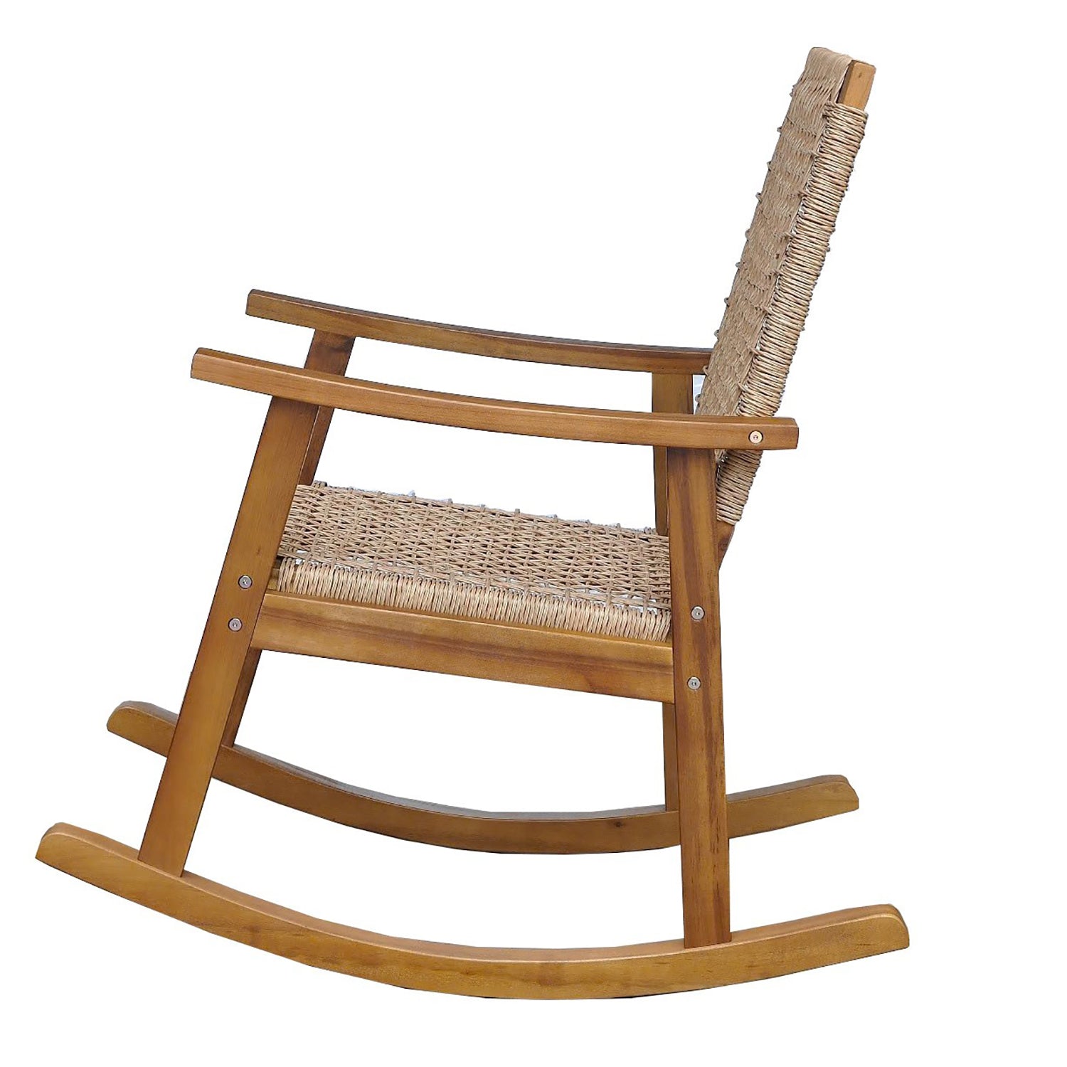 F. Corriveau International - Chaise Berçante Lara avec Dossier et Assise en Osier Entrelacé - Simple Boutique