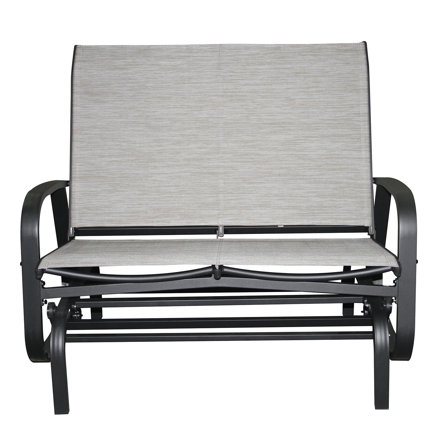 F. Corriveau International - Chaise à Billes 2 Places Extérieur Bruxelle, Fabriqué en Aluminium, Beige - Simple Boutique