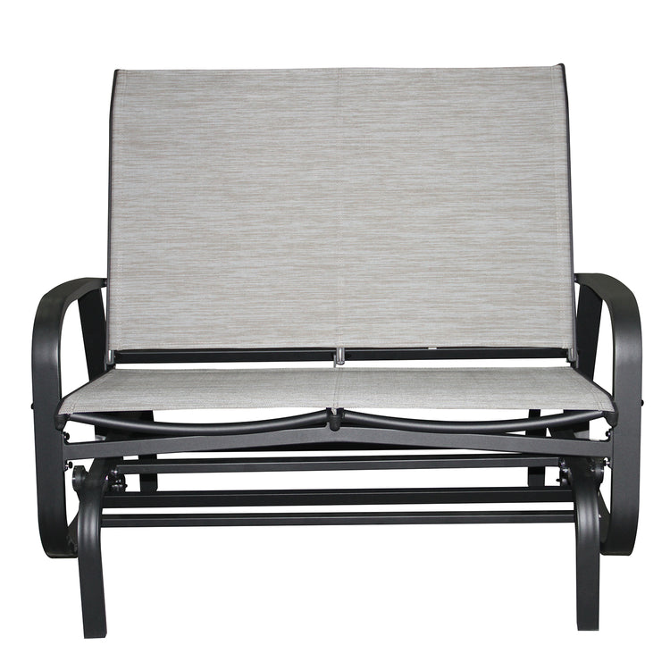 F. Corriveau International - Chaise à Billes 2 Places Extérieur Bruxelle, Fabriqué en Aluminium, Beige - Simple Boutique