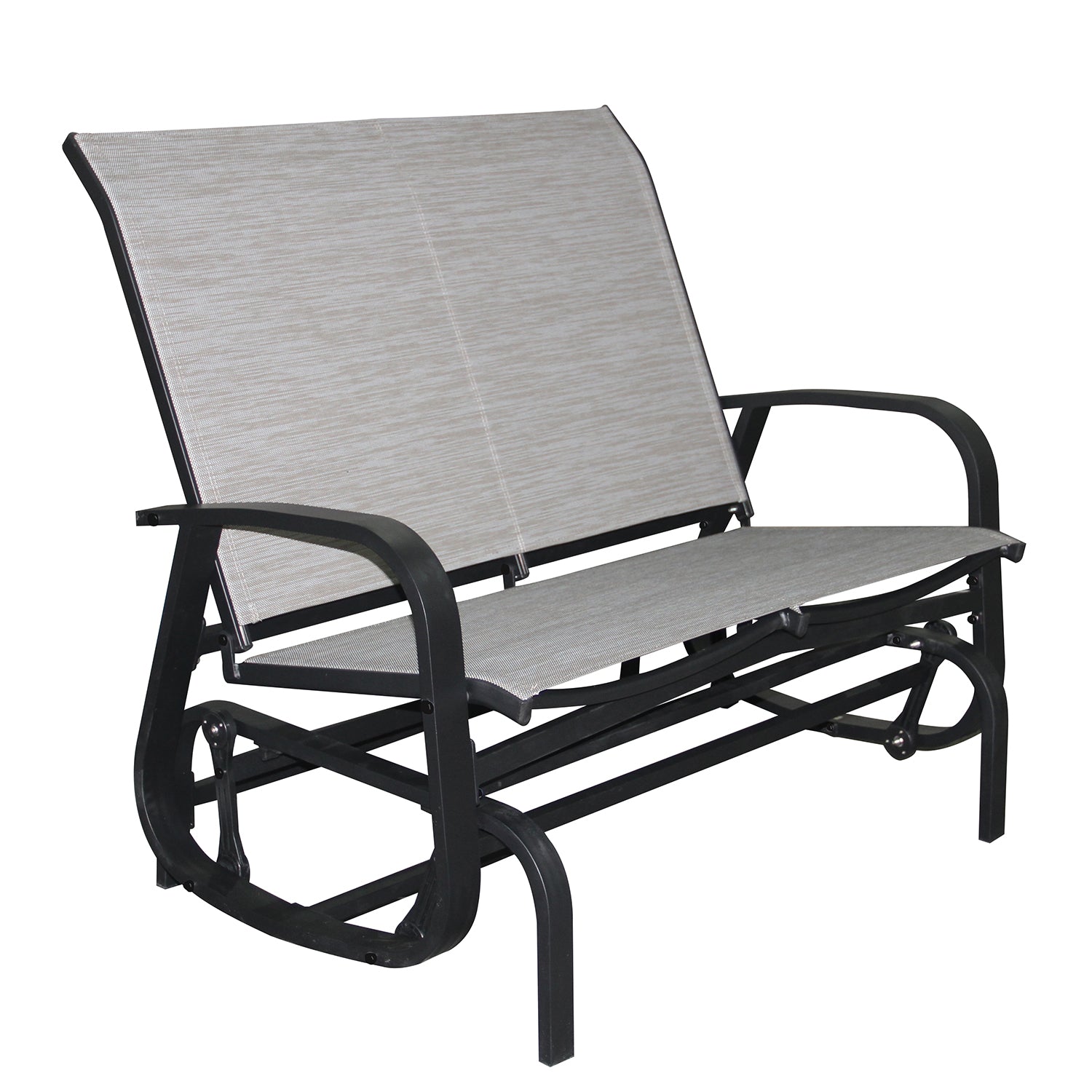F. Corriveau International - Chaise à Billes 2 Places Extérieur Bruxelle, Fabriqué en Aluminium, Beige - Simple Boutique