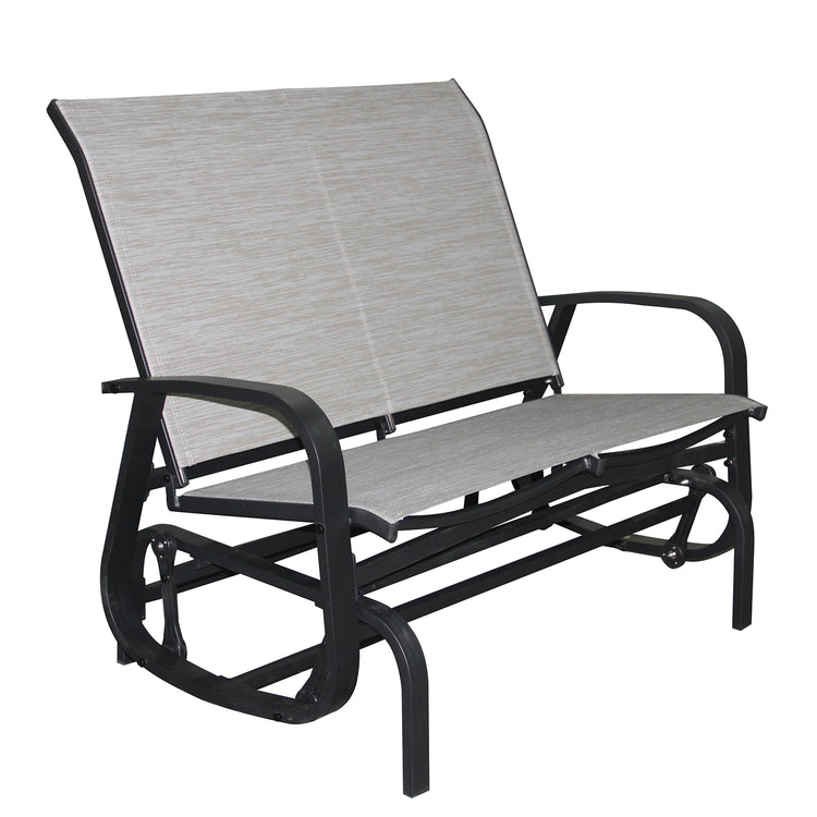 F. Corriveau International - Chaise à Billes 2 Places Extérieur Bruxelle, Fabriqué en Aluminium, Beige - Simple Boutique