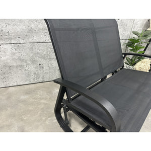 F. Corriveau International - Chaise à Billes 2 Places Extérieur Bruxelle, Fabriqué en Aluminium, Noir - Simple Boutique