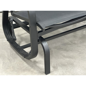 F. Corriveau International - Chaise à Billes 2 Places Extérieur Bruxelle, Fabriqué en Aluminium, Noir - Simple Boutique