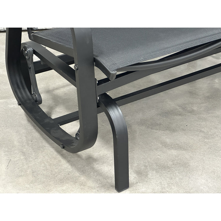 F. Corriveau International - Chaise à Billes 2 Places Extérieur Bruxelle, Fabriqué en Aluminium, Noir - Simple Boutique