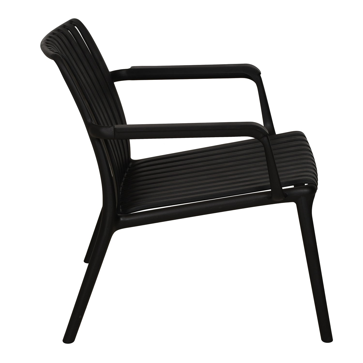 F. Corriveau International - Chaise avec Accoudoir Summer, Intérieur/Extérieur, Noir - Simple Boutique
