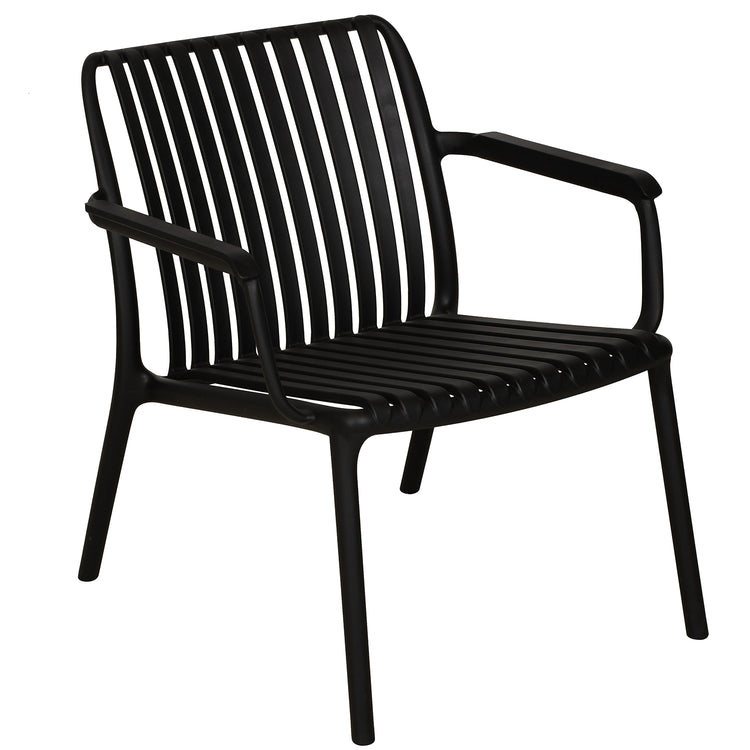 F. Corriveau International - Chaise avec Accoudoir Summer, Intérieur/Extérieur, Noir - Simple Boutique