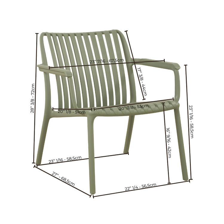 F. Corriveau International - Chaise avec Accoudoir Summer, Intérieur/Extérieur, Vert - Simple Boutique