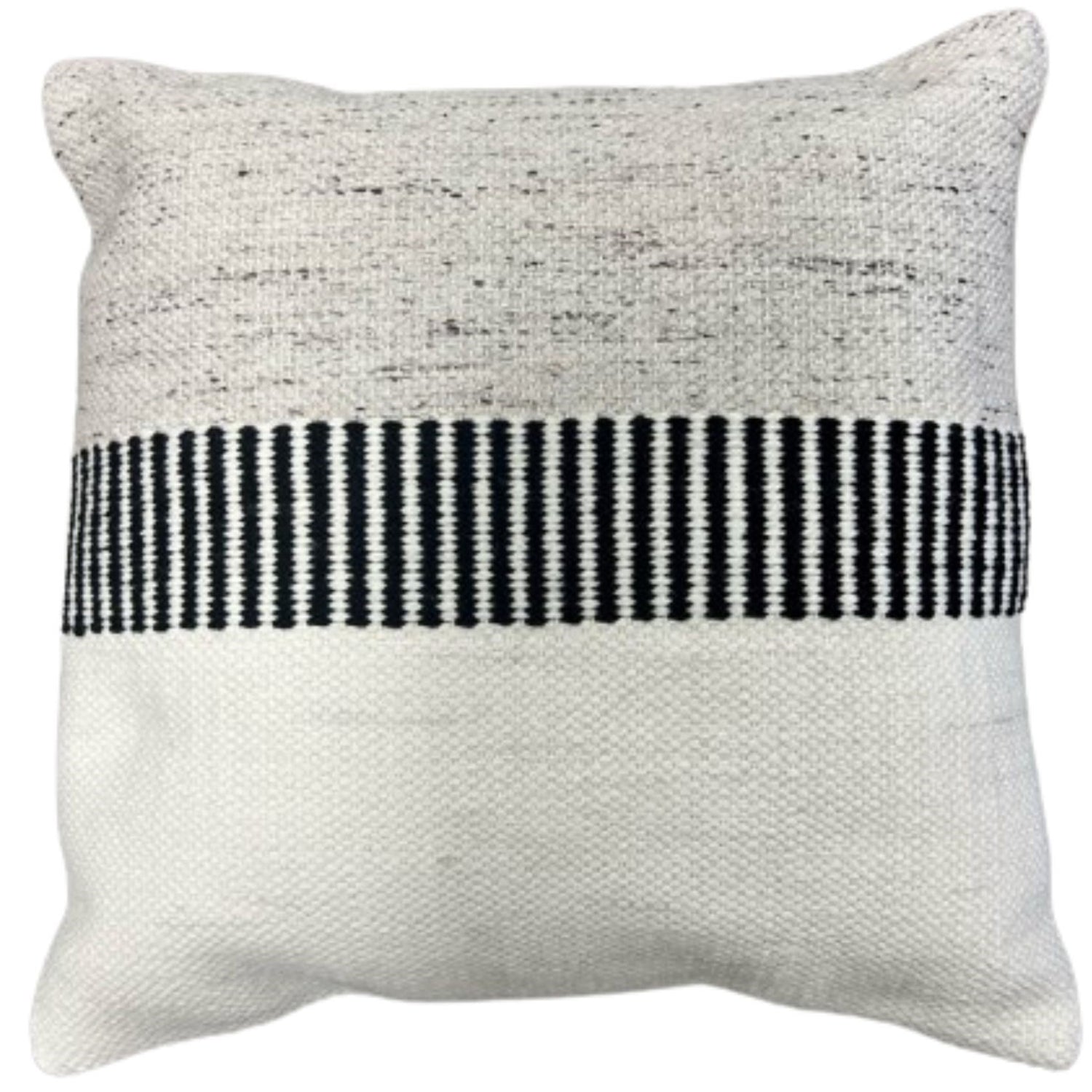 F. Corriveau International - Coussin à Rayure Graphite, Intérieur/Extérieur, 18" x 18" - Simple Boutique