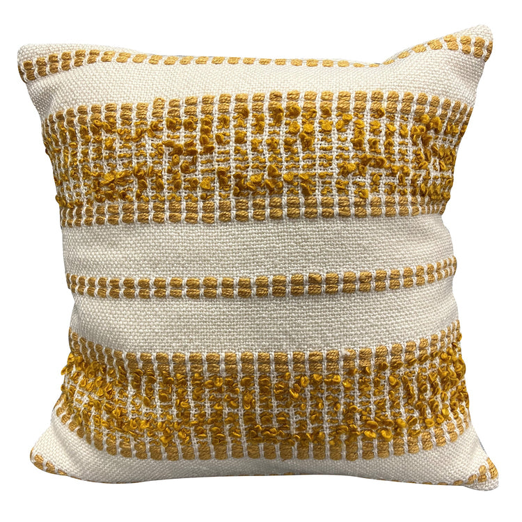 F. Corriveau International - Coussin à Rayure Mineral, Intérieur/Extérieur, 18" x 18" - Simple Boutique