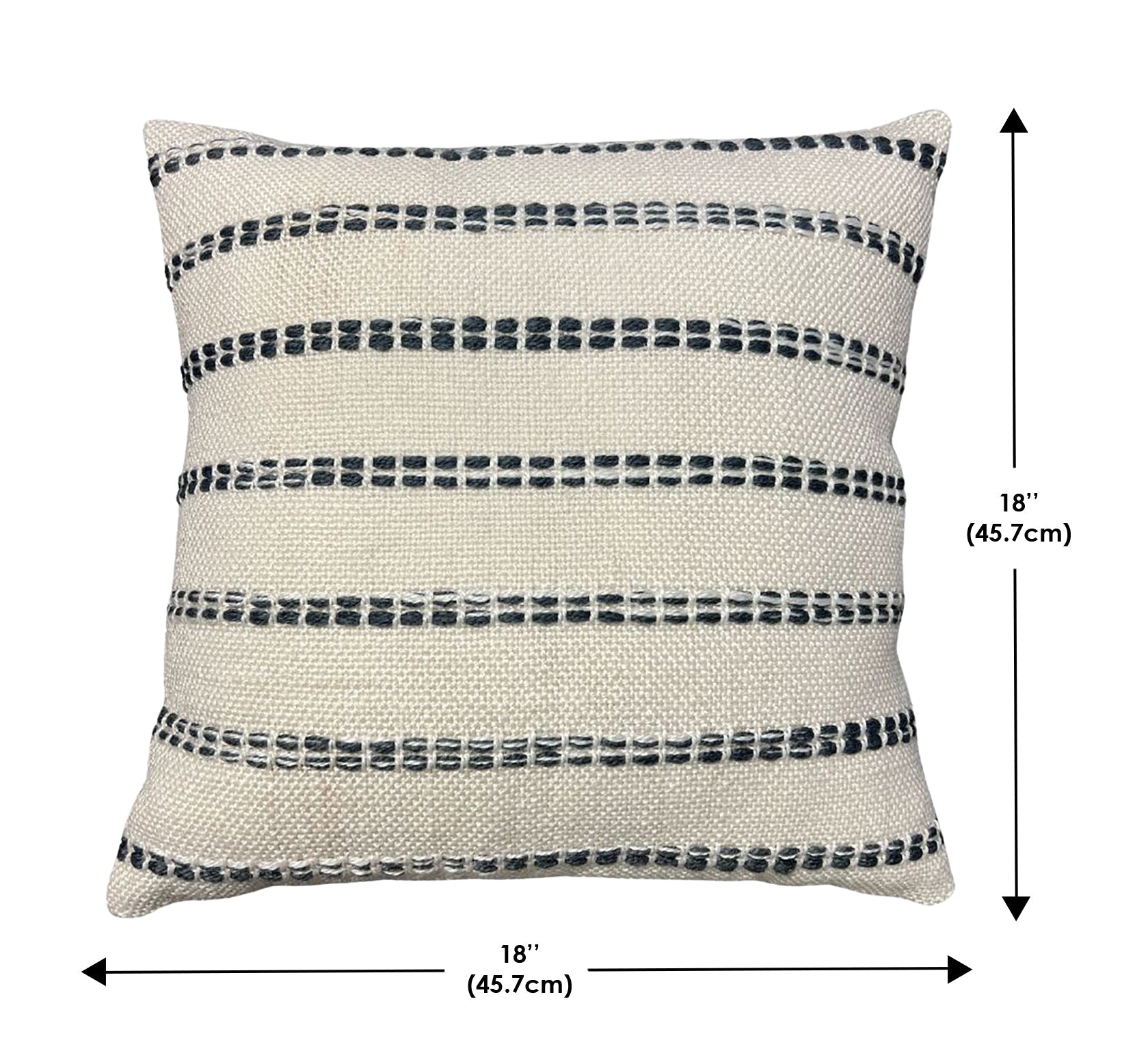 F. Corriveau International - Coussin à Rayure Natural, Intérieur/Extérieur, 18" x 18" - Simple Boutique