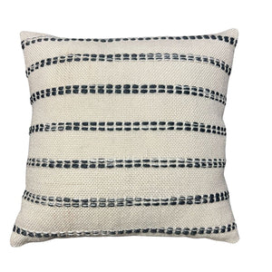 F. Corriveau International - Coussin à Rayure Natural, Intérieur/Extérieur, 18" x 18" - Simple Boutique