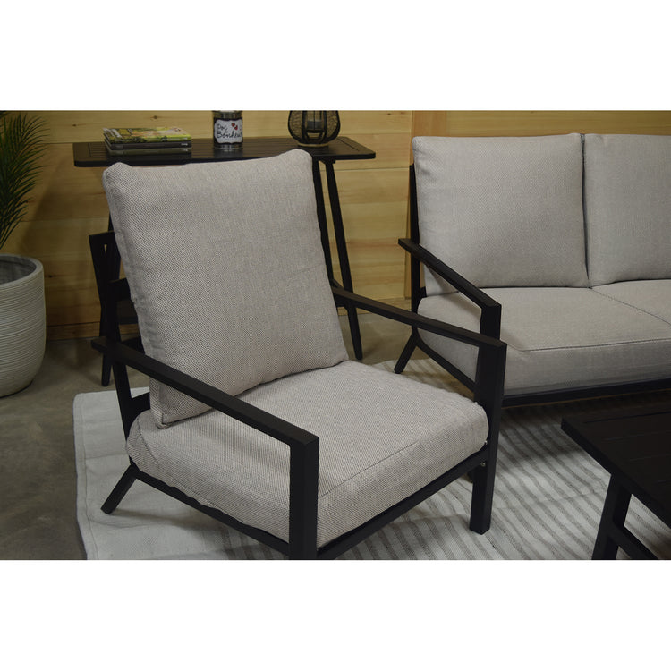 F. Corriveau International - Ensemble à Café Mischo 4 Morceaux pour L'Extérieur, Armature en Acier - Simple Boutique