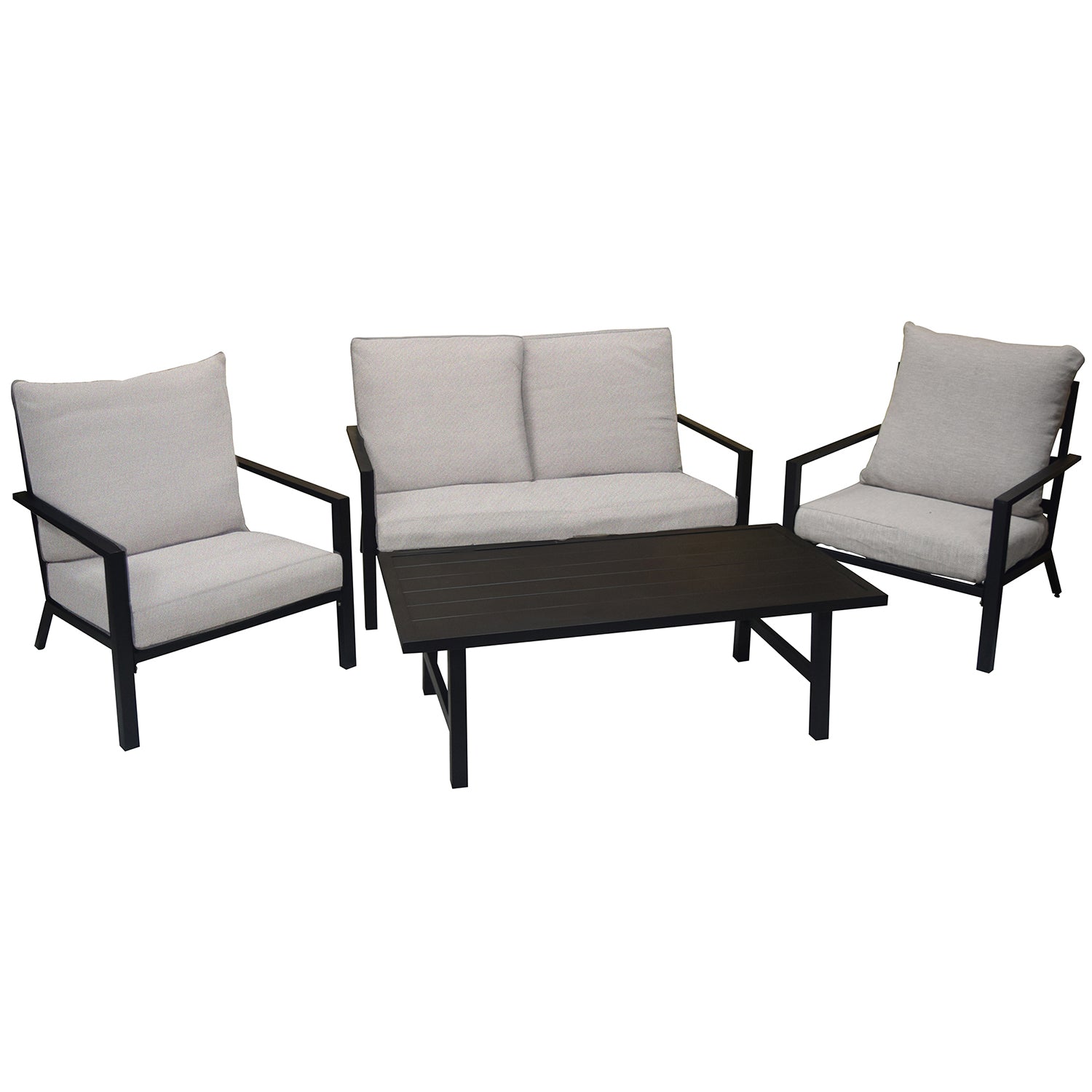 F. Corriveau International - Ensemble à Café Mischo 4 Morceaux pour L'Extérieur, Armature en Acier - Simple Boutique