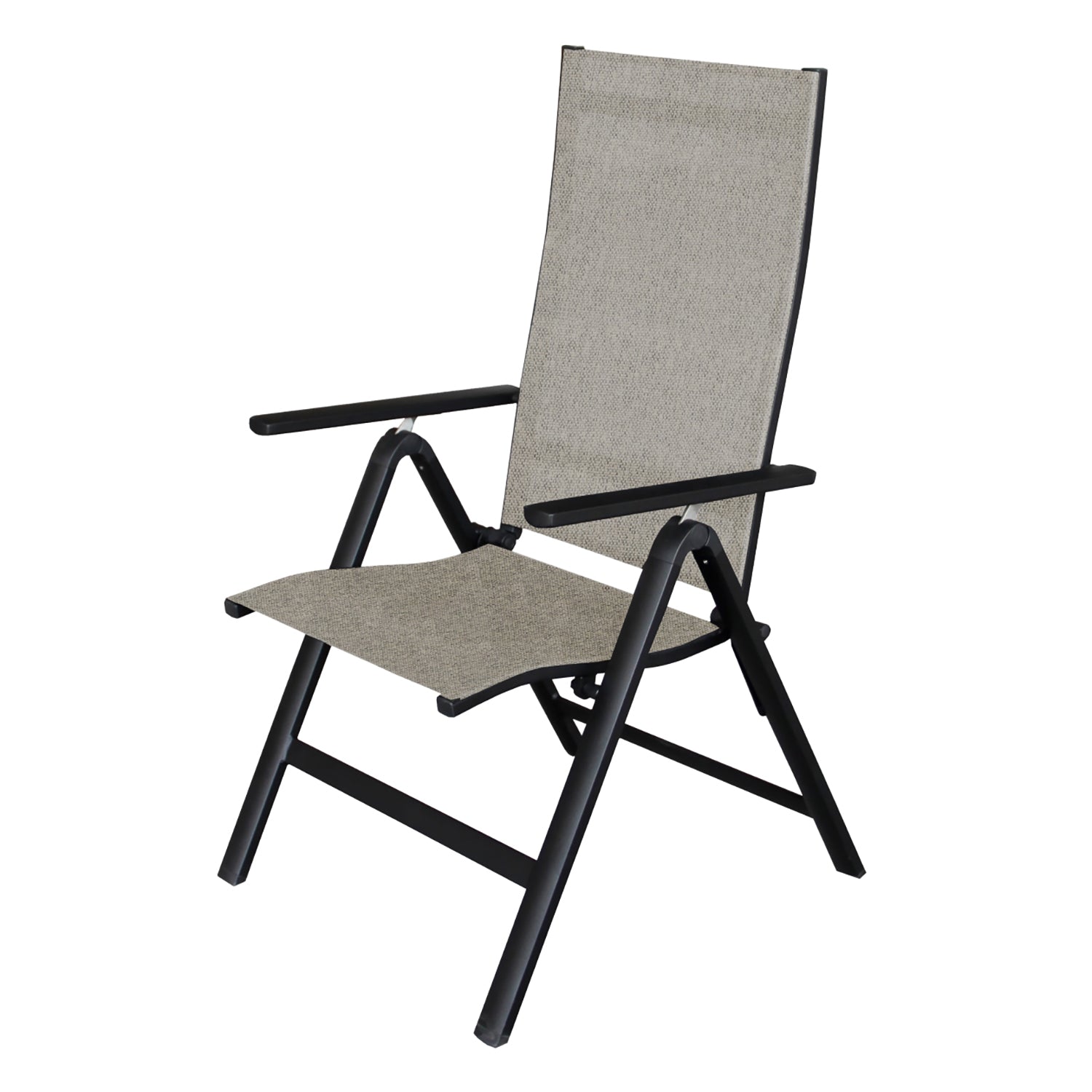F. Corriveau International - Ensemble de 2 Chaises Pliantes et Inclinables Extérieur Emma, Cadre en Aluminium, Gris - Simple Boutique