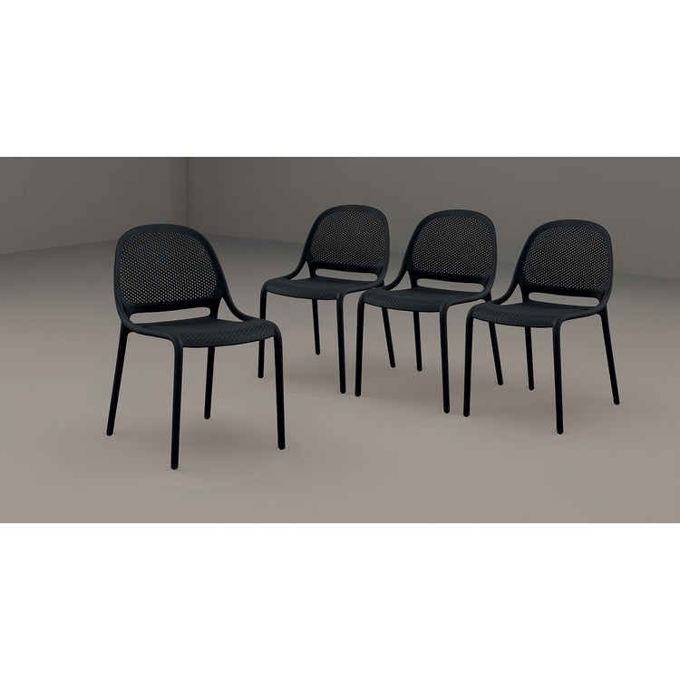 F. Corriveau International - Ensemble de 4 Chaises à Dîner Summer, Intérieur/Extérieur, Noir - Simple Boutique
