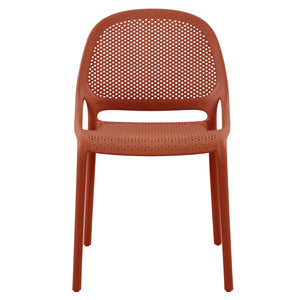F. Corriveau International - Ensemble de 4 Chaises à Dîner Summer, Intérieur/Extérieur, Rouge Corail - Simple Boutique