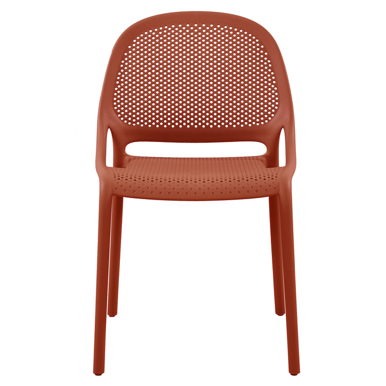 F. Corriveau International - Ensemble de 4 Chaises à Dîner Summer, Intérieur/Extérieur, Rouge Corail - Simple Boutique
