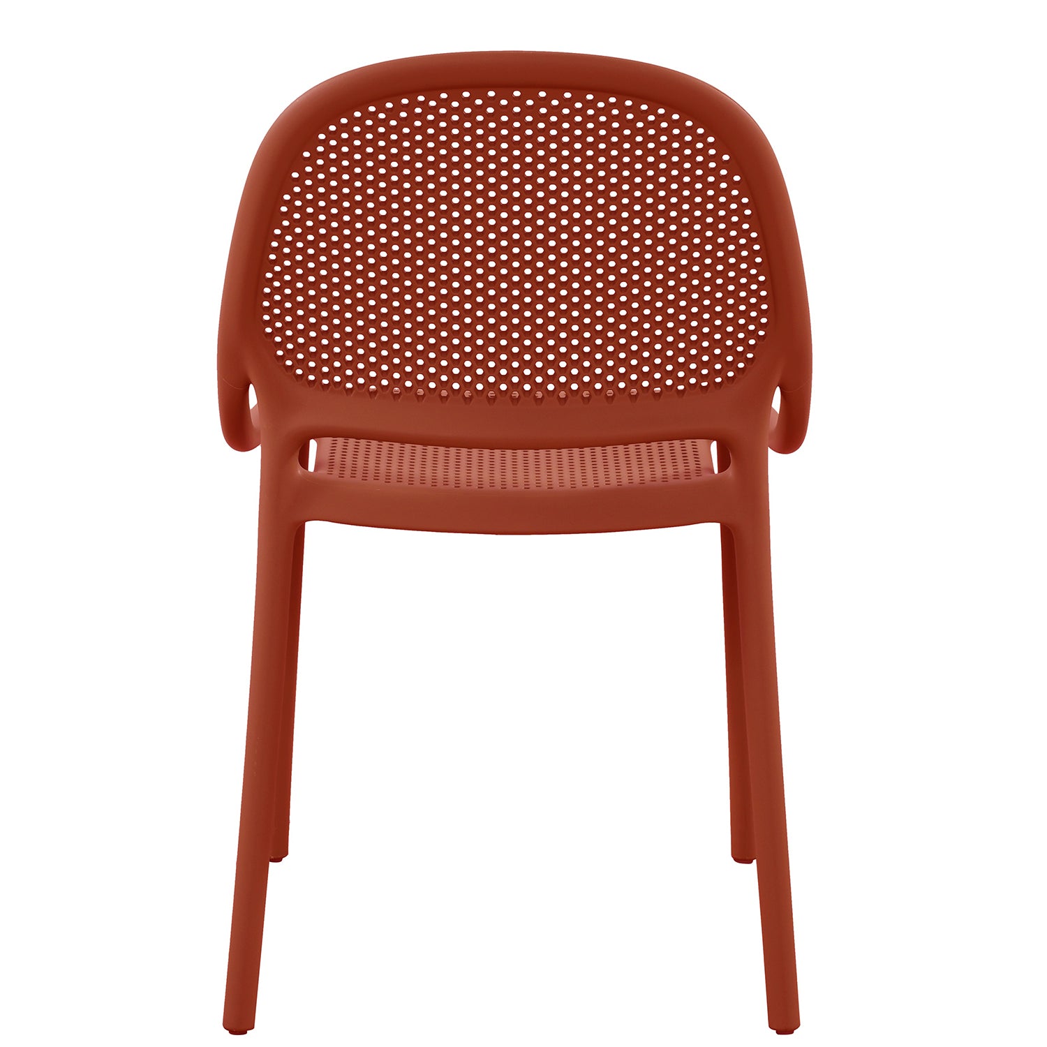 F. Corriveau International - Ensemble de 4 Chaises à Dîner Summer, Intérieur/Extérieur, Rouge Corail - Simple Boutique