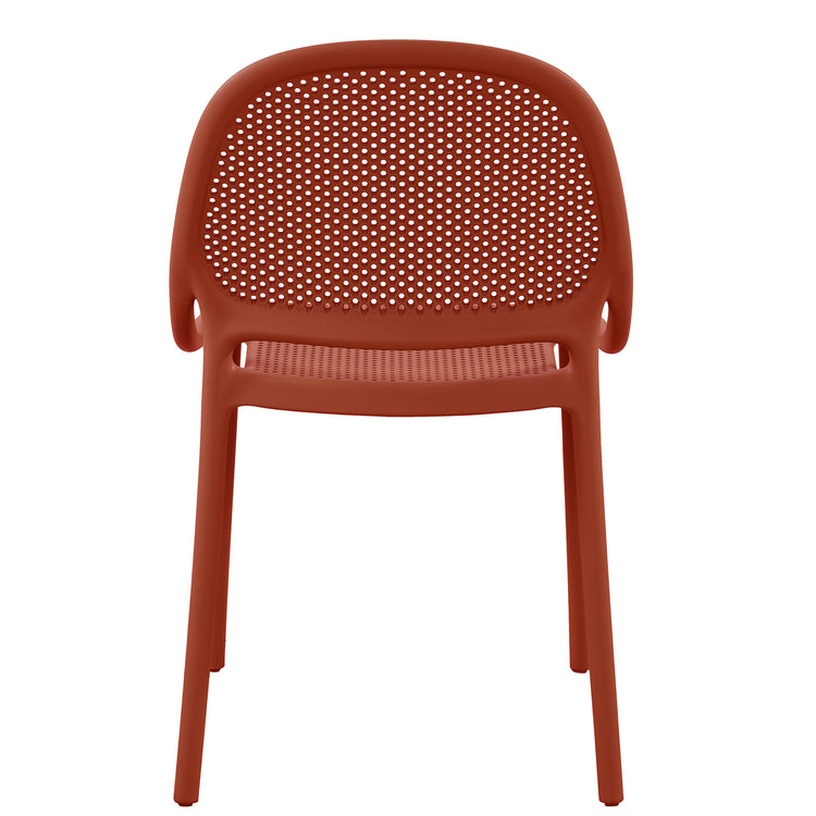 F. Corriveau International - Ensemble de 4 Chaises à Dîner Summer, Intérieur/Extérieur, Rouge Corail - Simple Boutique