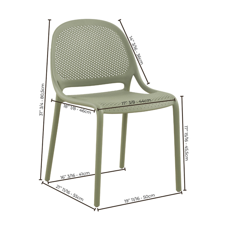 F. Corriveau International - Ensemble de 4 Chaises à Dîner Summer, Intérieur/Extérieur, Vert - Simple Boutique