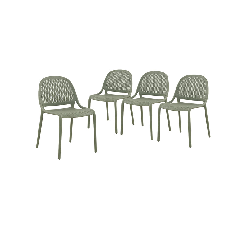 F. Corriveau International - Ensemble de 4 Chaises à Dîner Summer, Intérieur/Extérieur, Vert - Simple Boutique