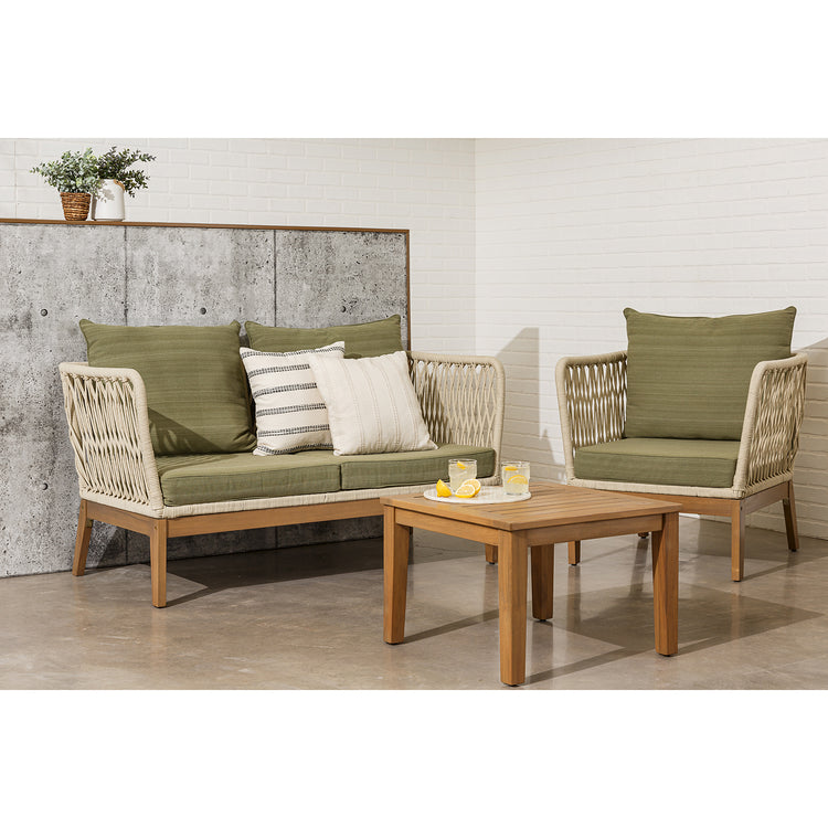 F. Corriveau International - Ensemble de Mobilier Extérieur Line 5 Morceaux, Fabriqué en Bois d'eucalyptus - Simple Boutique