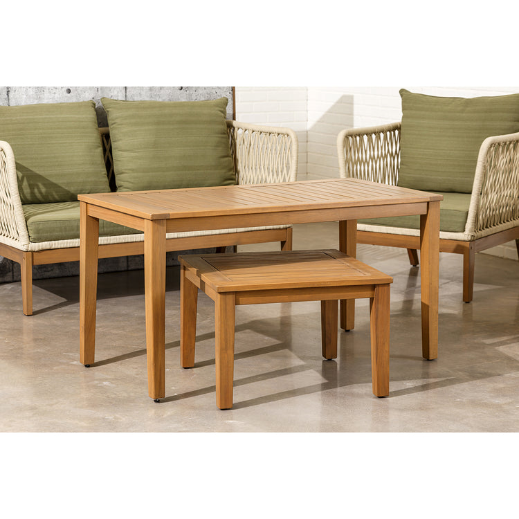 F. Corriveau International - Ensemble de Mobilier Extérieur Line 5 Morceaux, Fabriqué en Bois d'eucalyptus - Simple Boutique