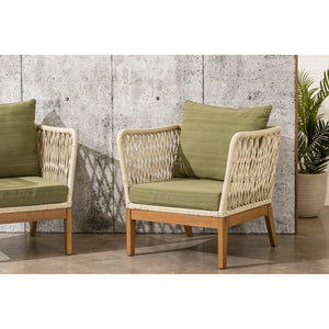 F. Corriveau International - Ensemble de Mobilier Extérieur Line 5 Morceaux, Fabriqué en Bois d'eucalyptus - Simple Boutique