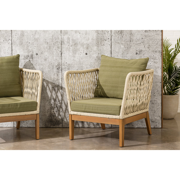 F. Corriveau International - Ensemble de Mobilier Extérieur Line 5 Morceaux, Fabriqué en Bois d'eucalyptus - Simple Boutique
