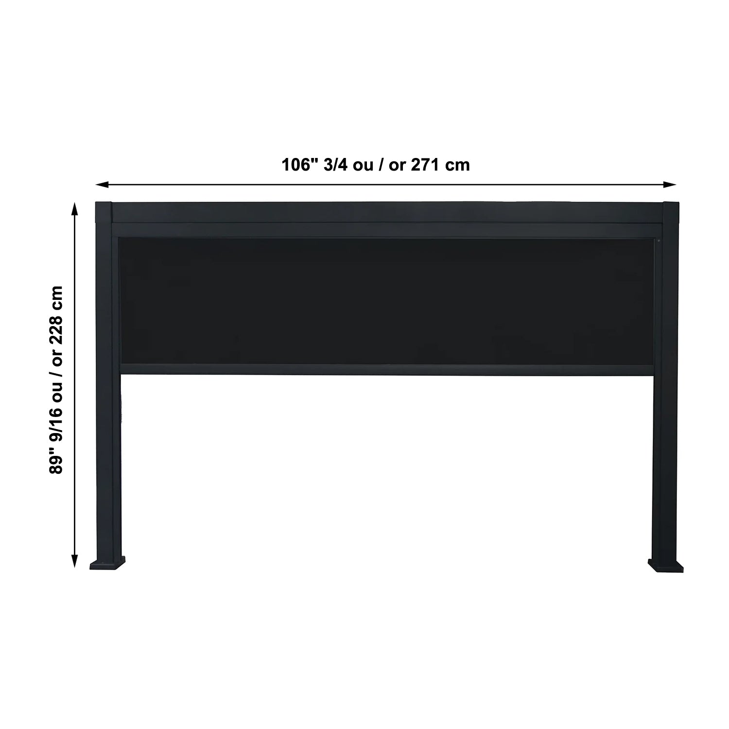 F. Corriveau International - Panneau Rétractable pour Pergola Melia, Côté 10', Noir - Simple Boutique