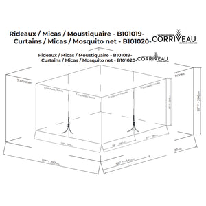 F. Corriveau International - Rideau pour Gazebo 10' x 10', Résistant à l'eau, Noir - Simple Boutique