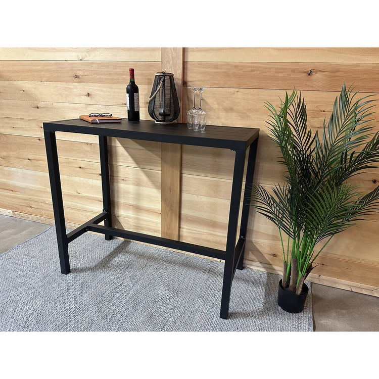 F. Corriveau International - Table Bar Extérieur Highland, Fabriqué en Aluminium, Noir - Simple Boutique