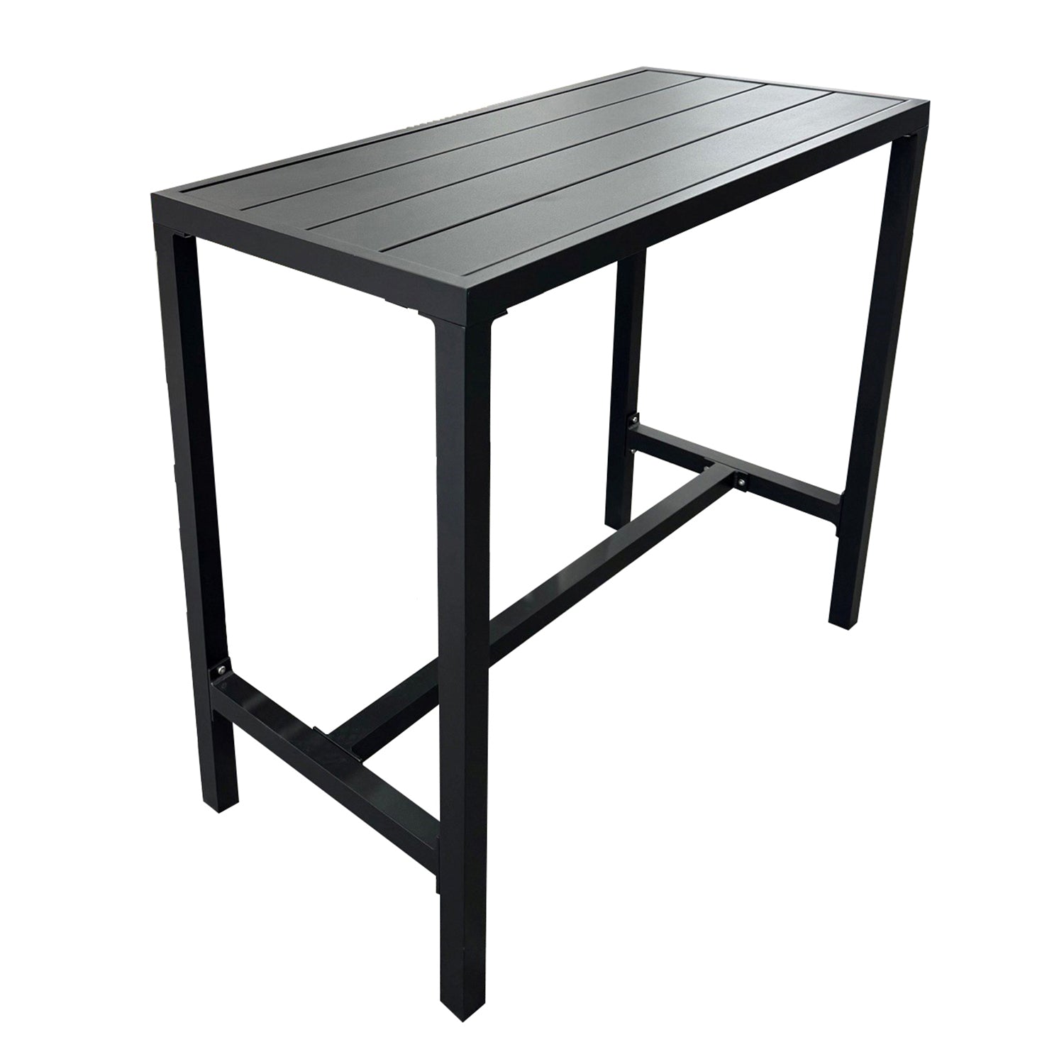 F. Corriveau International - Table Bar Extérieur Highland, Fabriqué en Aluminium, Noir - Simple Boutique
