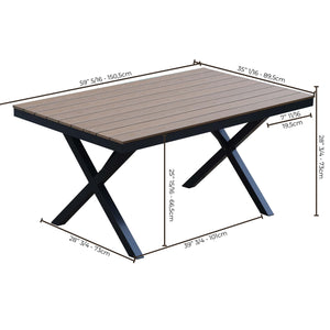 F. Corriveau International - Table à Manger Nappa Extérieur, Aluminium et PS Wood - Simple Boutique