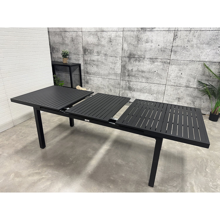 F. Corriveau International - Table à Rallonge Extérieur, Fait en Aluminium, Noir - Simple Boutique