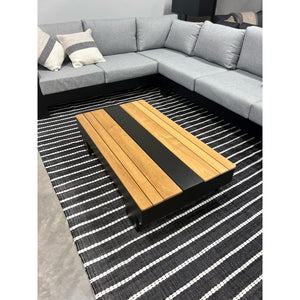 F. Corriveau International - Tapis à Rayures Graphite, Intérieur/Extérieur, 9' x 12' - Simple Boutique